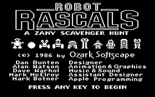Robot Rascals Title Screen